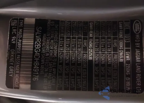 2013 Land Rover Range Rover Evoque Pure z USA, uszkodzony, nr VIN SALVR2BG4DH849176